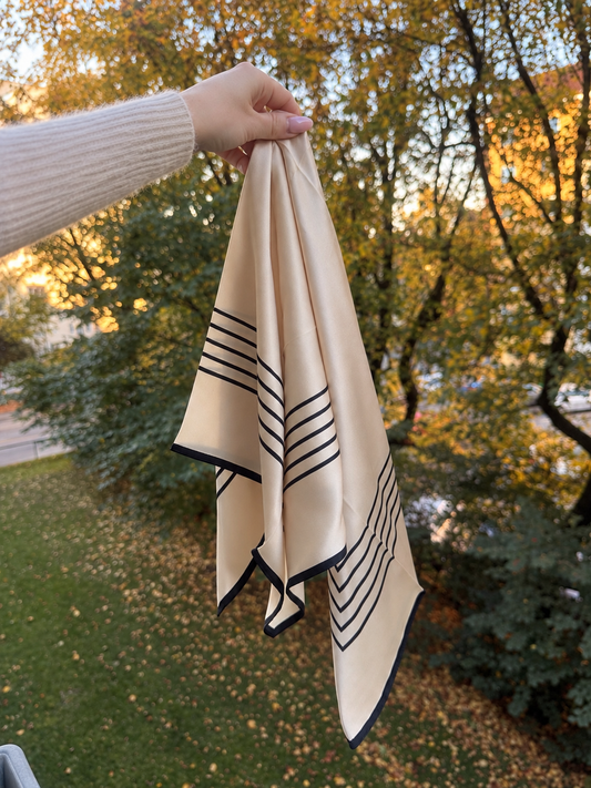 Silkeskjerf Beige Elle