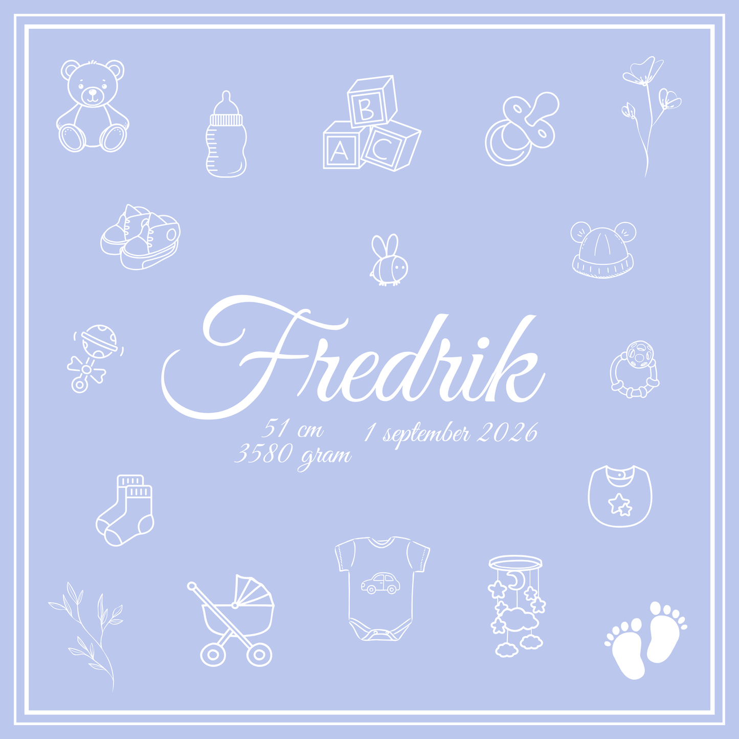 50stk - Satengsjal baby blå