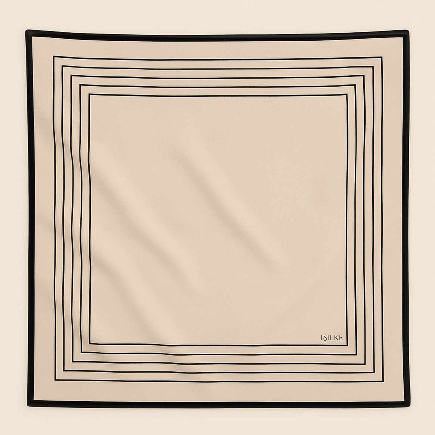 Silkeskjerf Beige Stripet