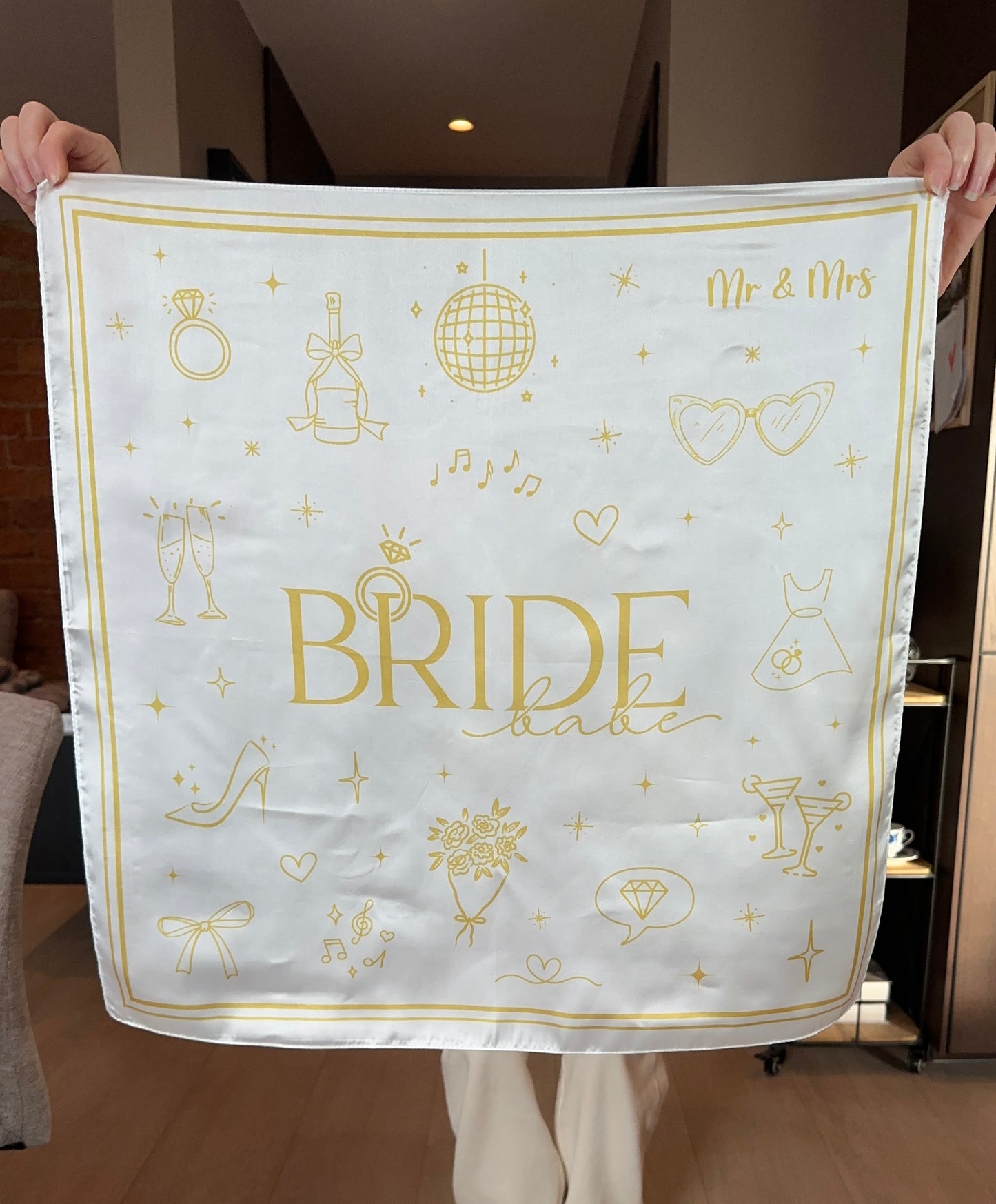 BRIDE - hvit/gull sjal