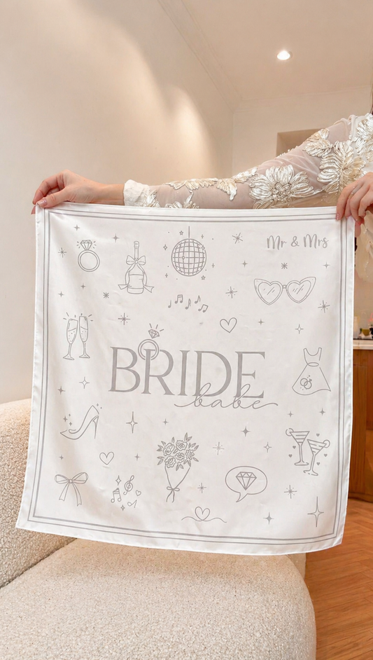 BRIDE - hvit/sølv sjal