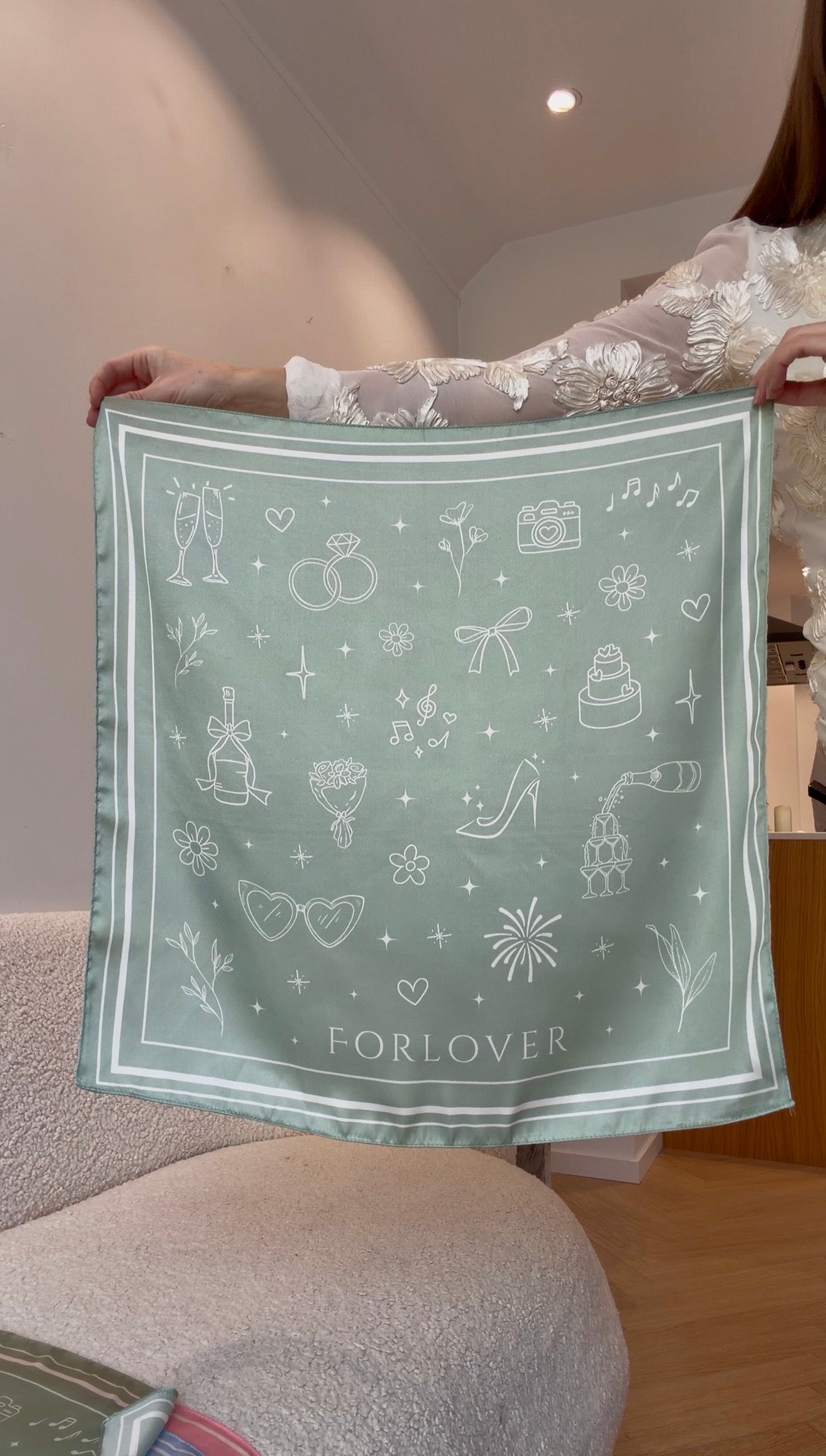 Forlover sjal - Sage Grønn