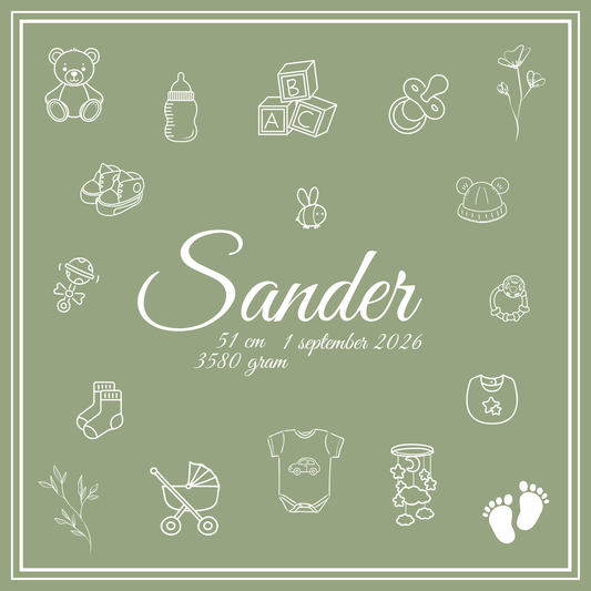 50stk - Satengsjal baby grønn