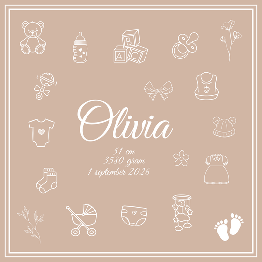 50stk - Satengsjal baby beige